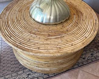 Vintage Pencil Reed Rattan Coffee Table