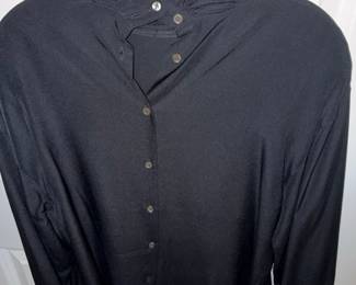 Black Ruffled Collar Shirt