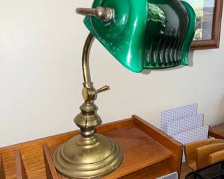 Emeralite Style Green Glass Banker's Lamp