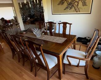 Drexel Heritage Asian Style Dining Set with 8 Chairs