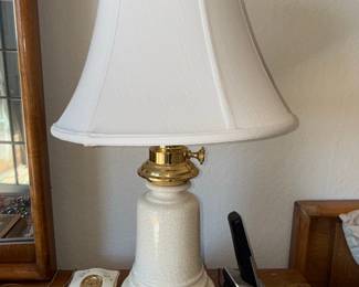 Pair of Vintage Stiffel Crackle Glazed Lamps