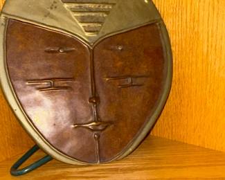 Mid-Century Modern Ceramic Face Wall Plaque