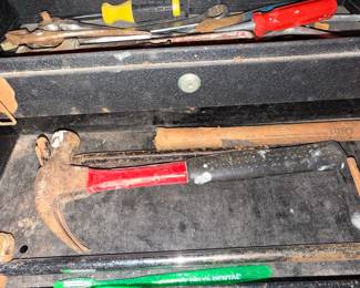 Vintage Craftsman Rally Box Metal Toolbox with Assorted Tools