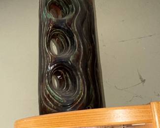 Mid-Century Modern Ceramic Vase with Organic Cutouts