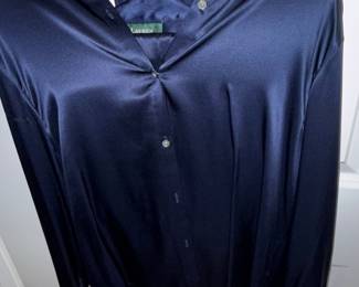 Ralph Lauren Lauren Silk Button-Up Shirt