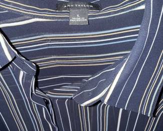 Ann Taylor Women's Striped Sheer Button-Up Blouse