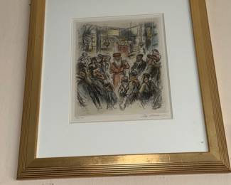Ira Moskowitz "The Rebbe and His Chassidim" Signed and Numbered Lithograph