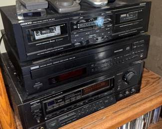 Onkyo TA-RW400 Stereo Double Cassette Deck and Yamaha CDC-745 Compact Disc Player