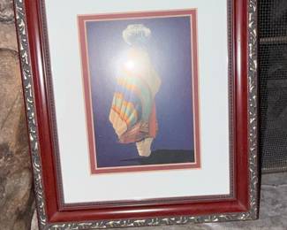 Framed Print of a Woman with a Blanket and Pot by R.C. Gorman