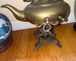 Brass Samovar Tea Kettle with Stand