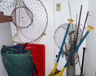Assorted Fishing and Crabbing Gear including Promar Crab Pots and Oars