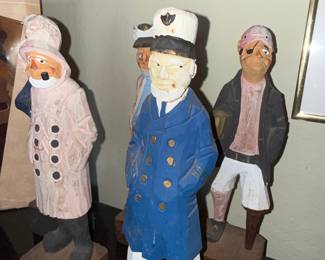 Set of Four Hand-Carved Sailor Figures by Tom Hannah