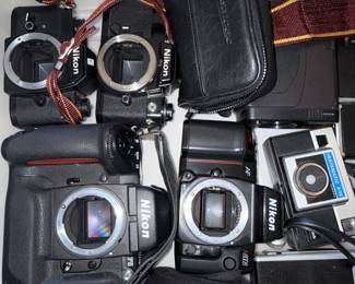 Assorted Vintage Nikon SLR Cameras and Camcorder Lot