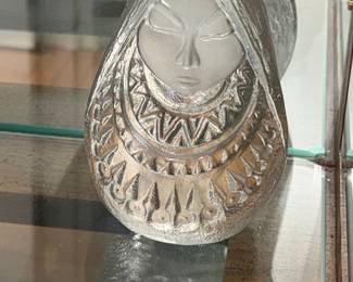 Glass Figurine of a Woman with Hood