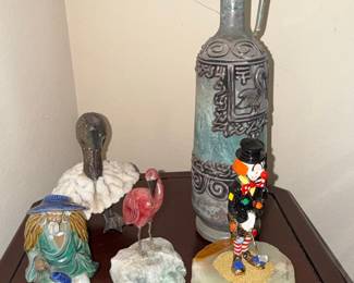Ron Lee Golfer Clown Figurine and Assorted Decorative Items