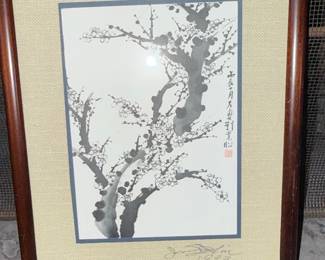 Ink Wash Painting of Plum Blossoms, Signed J. S. Lai, 1993