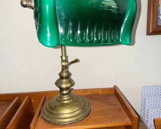 Emeralite Style Green Glass Banker's Lamp