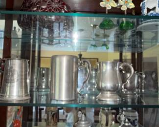Silver-Plated Pewter Tankards and Pitchers
