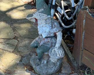 Vintage Concrete Garden Gnome Statue