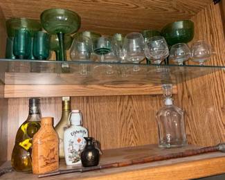 Assorted Vintage Glassware and Collectible Bottles