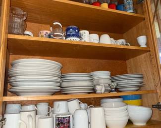 Assorted Ceramic Mugs and Plates