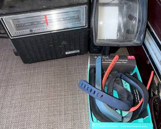 General Electric "Solid State" AM Transistor Radio and Fitbit Flex Accessory Bands