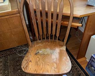 Vintage Oak Spindle Back Desk Chair