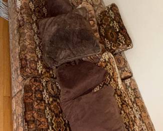 Vintage Sofa with Geometric Pattern Upholstery