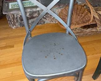 Metal Cross-Back Bistro Chair