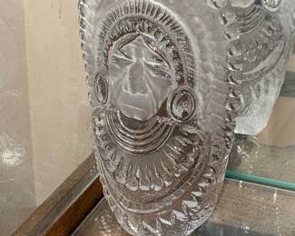 Viking Glass Native American Chief Sculpture Bookend