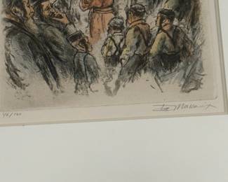 Ira Moskowitz "The Rebbe and His Chassidim" Signed and Numbered Lithograph