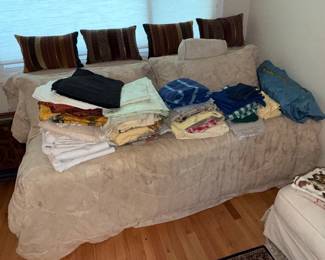 Assorted Linens and Decorative Pillows