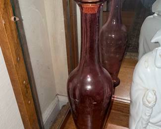 Amethyst Glass Genie Bottle Decanter with Stopper