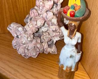 Jamaican Woman Carrying Fruit Basket Figurine