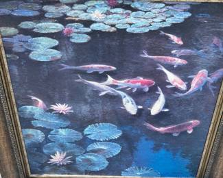 Large decorative print "Coy Fish" after Curt Williams