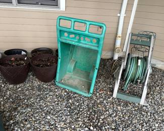 Garden Pots, Hose w/ Caddy, Yard Cart