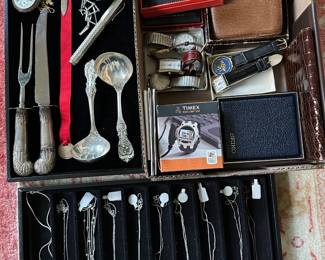 Sterling Silver Carving Set & Ladles, Tiffany Sterling Silver Money Clip, Sterling Silver Necklaces, Wallets, Watches