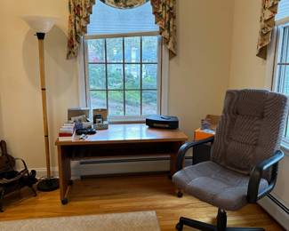 Desk, Office Chair, Floor Lamp, Bose Wave Radio w/ CD Player
