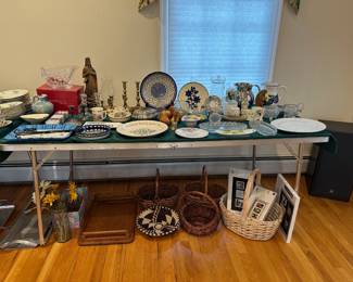 Dishes, Candle Holders, Baskets, Picture Frames, Pair of JBL Speakers LX44