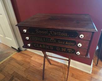 Antique spool cabinet