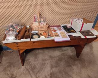 Antique bench and misc