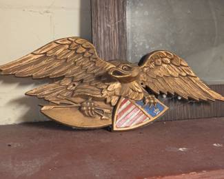 Folk art patriotic eagle wall plaque