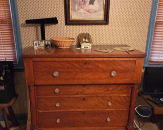 American Empire Mahogany chest w/ Bonnet drawer