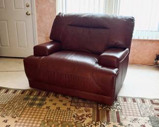 Macy's Ricardo Leather Power Recliner Chair & A Half