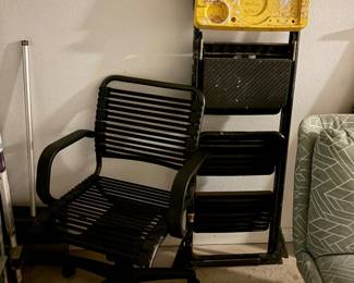 Cosco Pro-Fold Deluxe Work Step Ladder and Flat Bungee Office Chair w/ Arms.