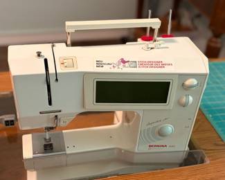 Bernina 1630 Inspiration Plus computerized sewing machine.&nbsp;It Features a stitch designer, trackball for navigation, and automated functions