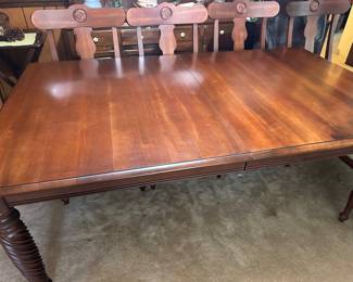 Dining Table with 2 Leaves and 6 Chairs