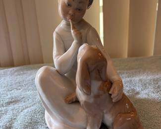 "Boy with Dog" 4522, Lladro Collection with Original Boxes
