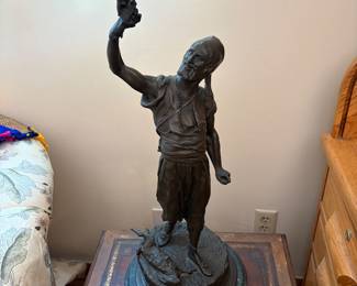 Bronze Sculpture "The Falconer" by Pierre-Jules Mene