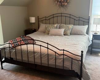 King wrought iron bed